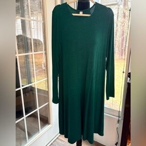 Old Navy Deep Green Long Sleeve Knit Dress